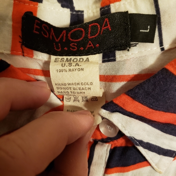 Red, White, and Blue Button Down Tank Top - Picture 5 of 5